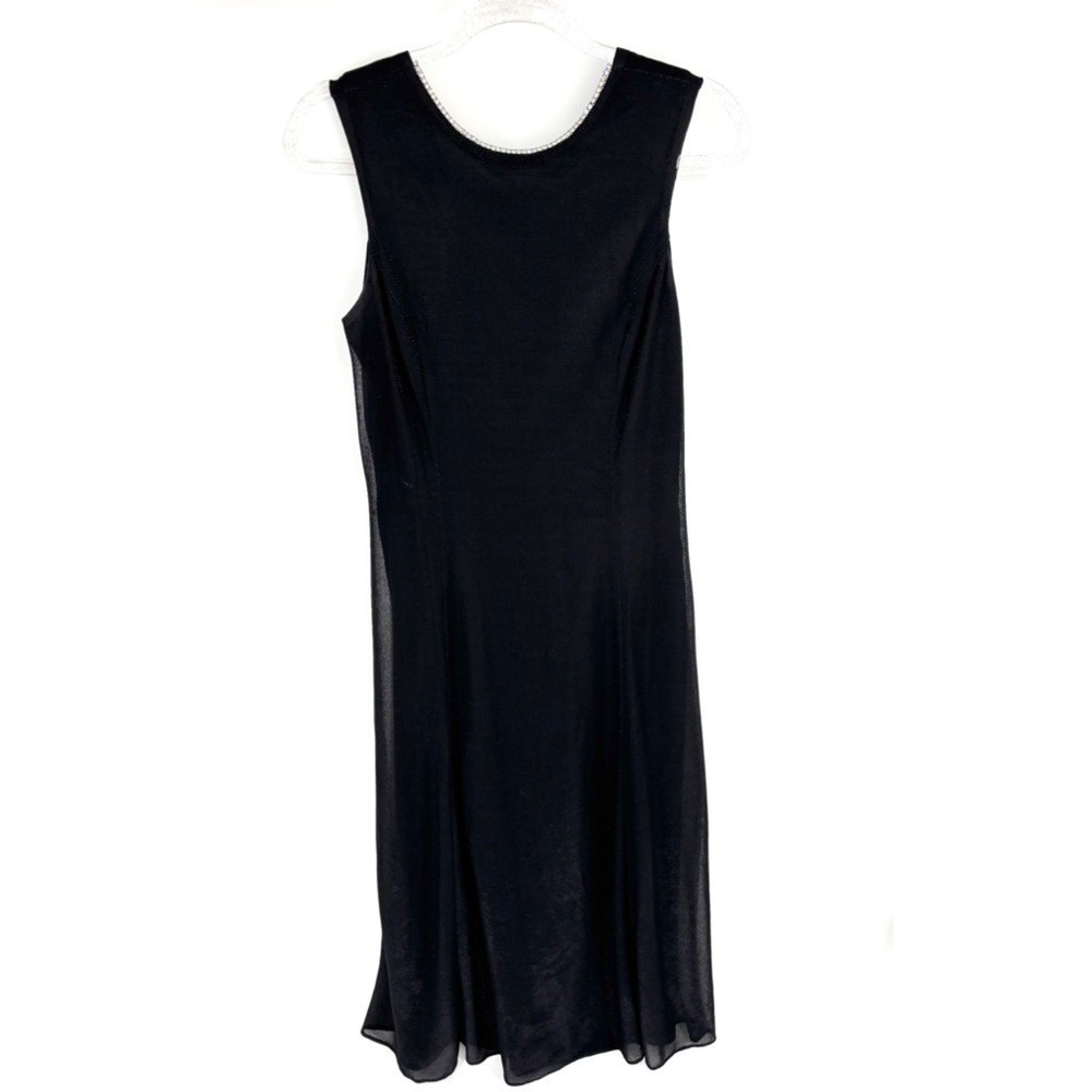 Scott McClintock Black Evening Gown Rhinestone Neckline Size 10‎ Sparkly Overlay